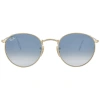 Ray Ban Round Flat Lenses Light Blue Gradient Unisex Sunglasses Rb3447n 001/3f 50 In Blue