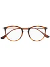 Ray Ban Round Frame Glasses In 棕色