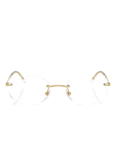 Ray Ban Round-frame Glasses In Gold