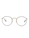 Ray Ban Round-frame Glasses In Gold