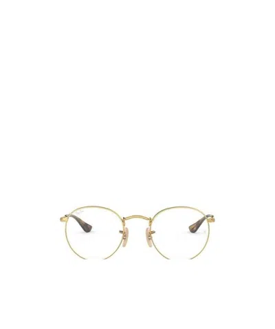 Ray Ban Round-frame Metal Glasses In White
