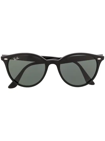 Ray Ban Round Frame Sunglasses In Black