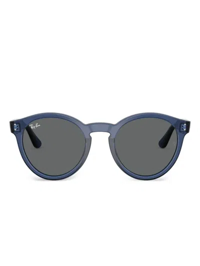 Ray Ban Round-frame Sunglasses In Blue