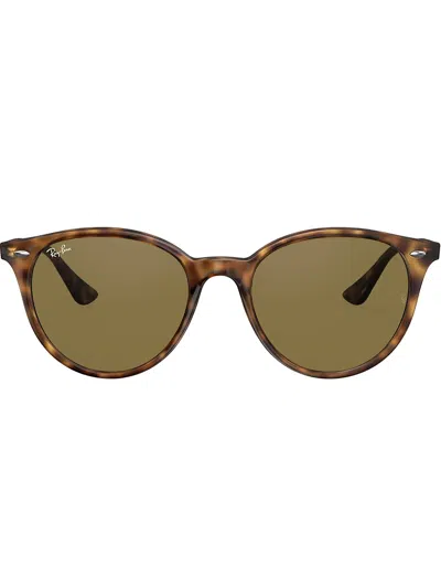 Ray Ban Round Frame Sunglasses In Brown