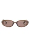Ray Ban Round-frame Sunglasses In Brown