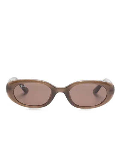 Ray Ban Round-frame Sunglasses In Brown