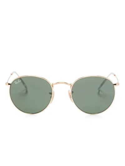 Ray Ban Round-frame Sunglasses In Gold