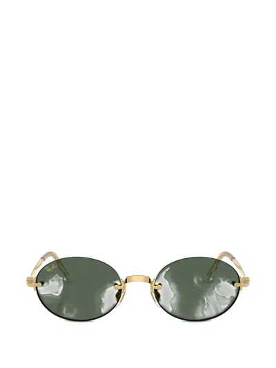 Ray Ban Round-frame Sunglasses In Gold