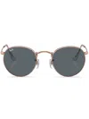 Ray Ban David Sunglasses Gold Frame Blue Lenses Polarized 53-20 In Gold