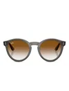 Ray Ban Round-frame Sunglasses In Gray