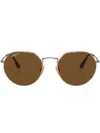 Ray Ban Round-frame Tinted Sunglasses In Braun