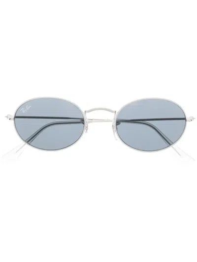 Ray Ban Round-frame Tinted Sunglasses In Silber