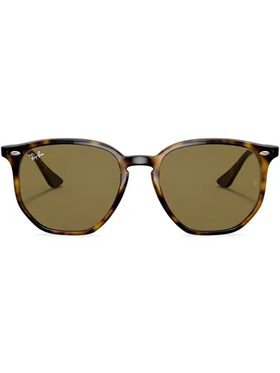 Ray Ban Round-frame Tortoiseshell Sunglasses In Brown
