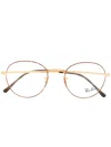 Ray Ban Round Framed Glasses In Gold
