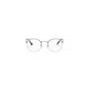 Ray Ban Round Gaze Eyeglasses Silver Frame Clear Lenses 53-22 In Silver