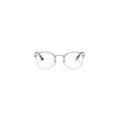 Ray Ban Round Gaze Eyeglasses Silver Frame Clear Lenses 53-22
