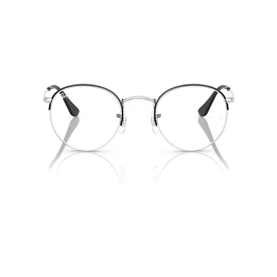 Ray Ban Round Gaze Eyeglasses Silver Frame Clear Lenses Polarized 53-22