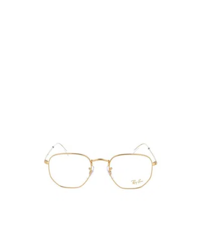 Ray Ban Round Glasses In Nude