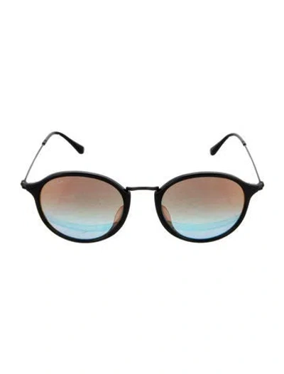 Pre-owned Ray Ban Round Gradient Sunglasses In Black