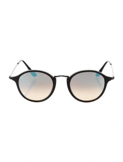 Pre-owned Ray Ban Round Gradient Sunglasses In Black