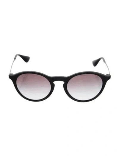 Pre-owned Ray Ban Round Gradient Sunglasses In Black