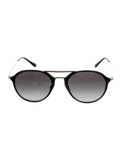 Pre-owned Ray Ban Round Gradient Sunglasses In Black