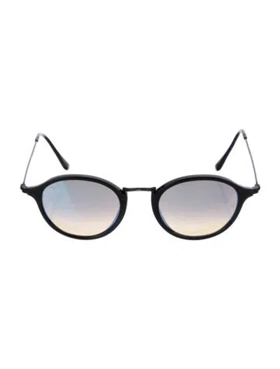 Pre-owned Ray Ban Round Gradient Sunglasses In Black
