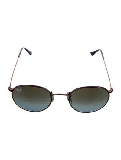 Pre-owned Ray Ban Round Gradient Sunglasses In Blue