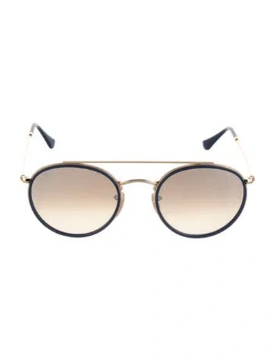 Pre-owned Ray Ban Round Gradient Sunglasses In Blue