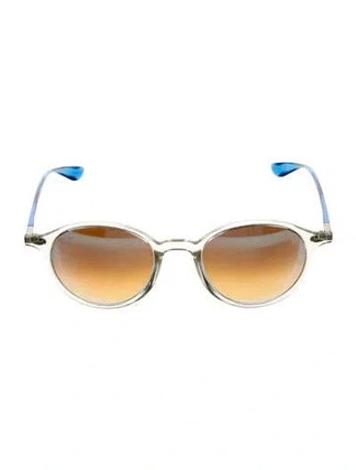 Pre-owned Ray Ban Round Gradient Sunglasses In Blue
