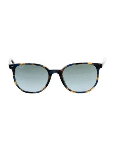 Pre-owned Ray Ban Round Gradient Sunglasses In Blue/brown