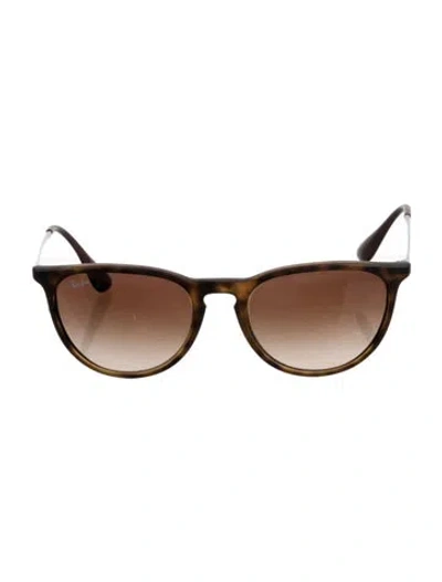 Pre-owned Ray Ban Round Gradient Sunglasses In Brown