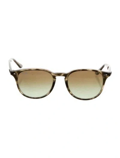 Pre-owned Ray Ban Round Gradient Sunglasses In Brown