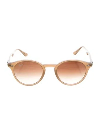 Pre-owned Ray Ban Round Gradient Sunglasses In Brown