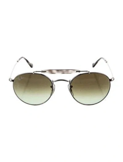 Pre-owned Ray Ban Round Gradient Sunglasses In Brown