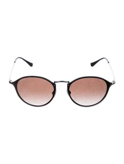 Pre-owned Ray Ban Round Gradient Sunglasses In Brown
