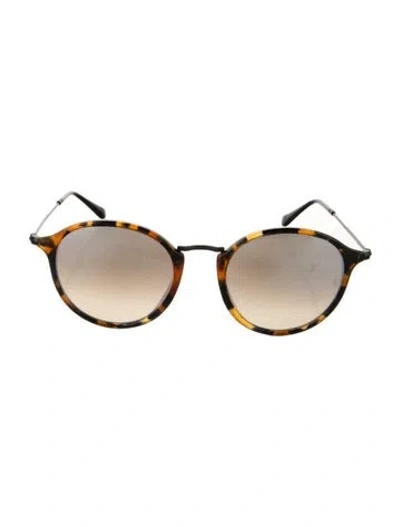 Pre-owned Ray Ban Round Gradient Sunglasses In Brown