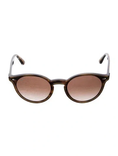 Pre-owned Ray Ban Round Gradient Sunglasses In Brown
