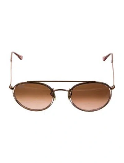 Pre-owned Ray Ban Round Gradient Sunglasses In Gold