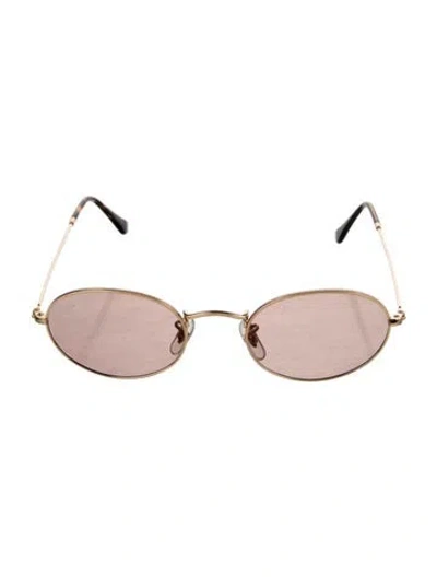 Pre-owned Ray Ban Round Gradient Sunglasses In Gold