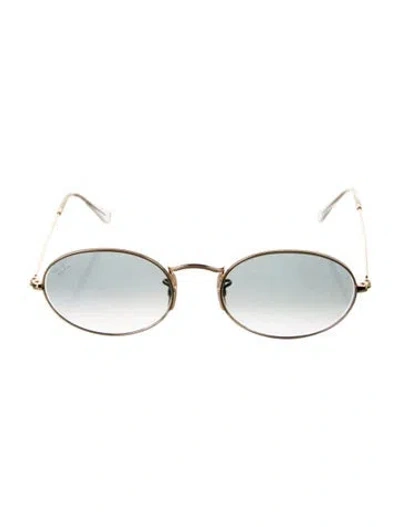 Pre-owned Ray Ban Round Gradient Sunglasses In Gold