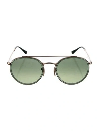 Pre-owned Ray Ban Round Gradient Sunglasses In Gold