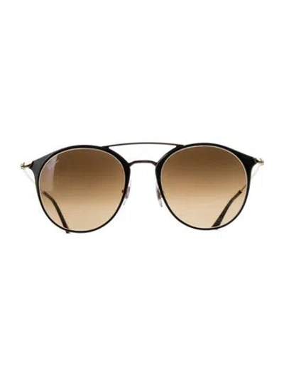 Pre-owned Ray Ban Round Gradient Sunglasses In Gold