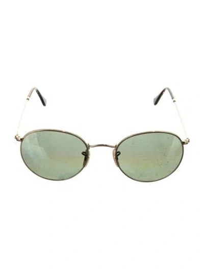 Pre-owned Ray Ban Round Gradient Sunglasses In Gold/metallic