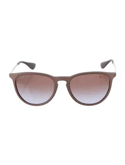 Pre-owned Ray Ban Round Gradient Sunglasses In Grey/metallic