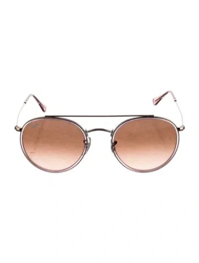 Pre-owned Ray Ban Round Gradient Sunglasses In Pink