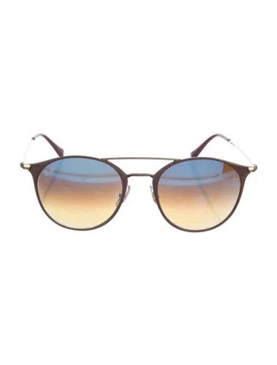 Pre-owned Ray Ban Round Gradient Sunglasses In Pink