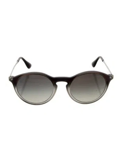Pre-owned Ray Ban Round Gradient Sunglasses In Purple