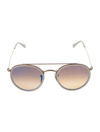 Pre-owned Ray Ban Round Gradient Sunglasses In White