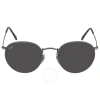 Ray Ban Round Metal Antiqued Dark Grey Unisex Sunglasses Rb3447 9229b1 53 In Dark / Grey / Gun Metal / Gunmetal